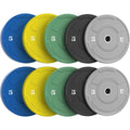 2-Inch Olympic Bumper Plates Set, 10Pcs(each pair 10,15,25,35,45 lb) Colored Virgin Rubber Weight Barbell Plates for Strength Training, Home Gym Weightlifting