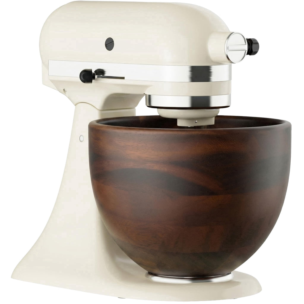 TOCOKEID 5 Qt Premium Natural Acacia Wood Mixer Bowl Attachment for KitchenAid 4.5-5 Qt Tilt-Head Stand Mixers